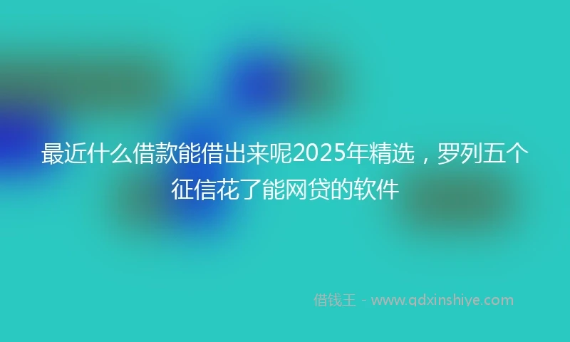 最近什么借款能借出来呢2025年精选,罗列五个征信花了能网贷的软件
