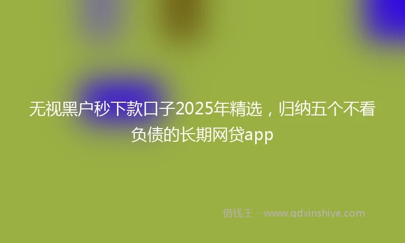 无视黑户秒下款口子2025年精选，归纳五个不看负债的长期网贷app