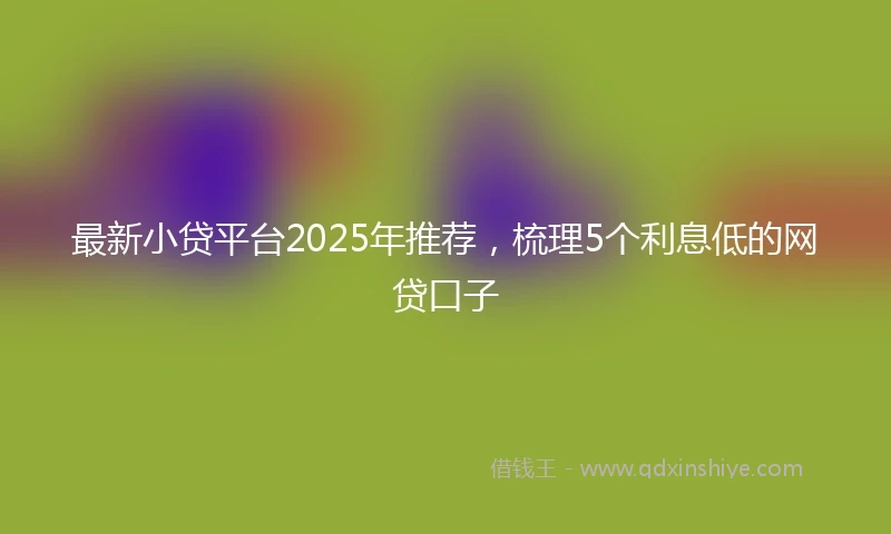 最新小贷平台2025年推荐，梳理5个利息低的网贷口子