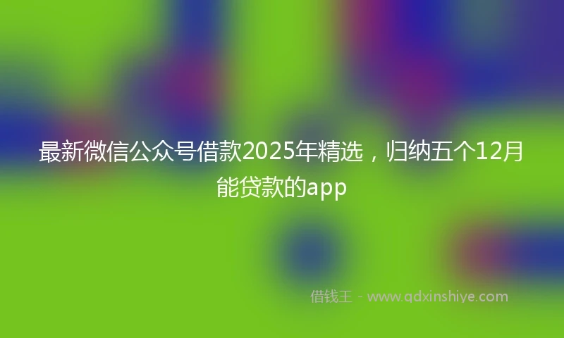 最新微信公众号借款2025年精选，归纳五个12月能贷款的app