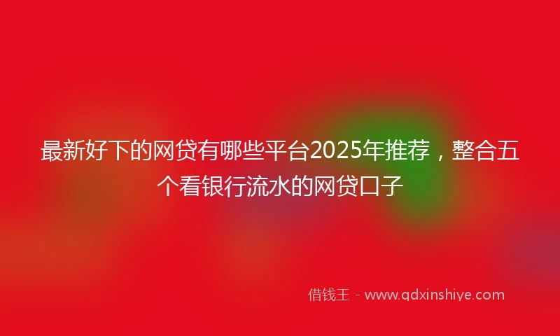 最新好下的网贷有哪些平台2025年推荐，整合五个看银行流水的网贷口子