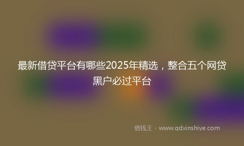最新借贷平台有哪些2025年精选，整合五个网贷黑户必过平台