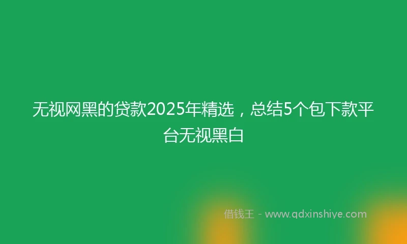 无视网黑的贷款2025年精选，总结5个包下款平台无视黑白