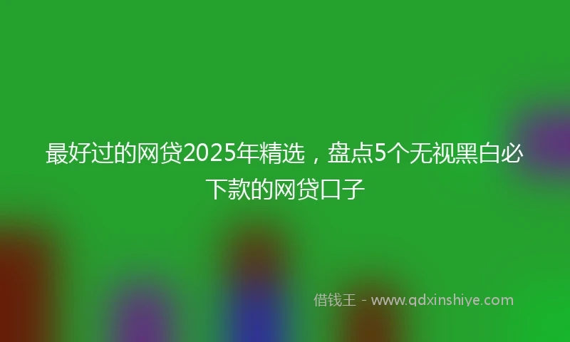 最好过的网贷2025年精选,盘点5个无视黑白必下款的网贷口子