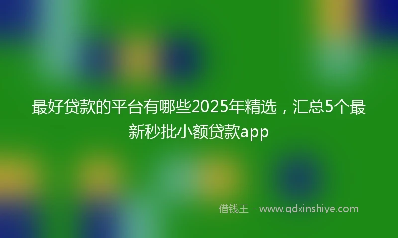 最好贷款的平台有哪些2025年精选，汇总5个最新秒批小额贷款app