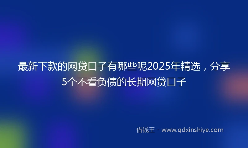 最新下款的网贷口子有哪些呢2025年精选，分享5个不看负债的长期网贷口子