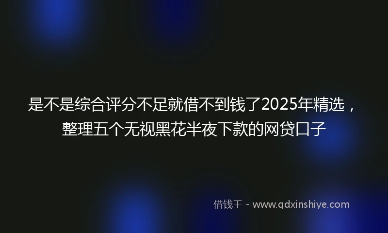 是不是综合评分不足就借不到钱了2025年精选，整理五个无视黑花半夜下款的网贷口子