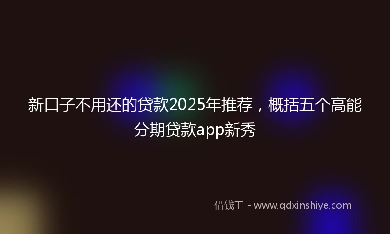 新口子不用还的贷款2025年推荐，概括五个高能分期贷款app新秀
