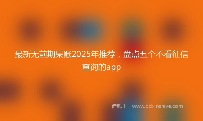 最新无前期呆账2025年推荐，盘点五个不看征信查询的app
