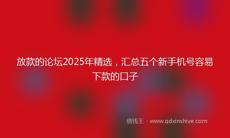 放款的论坛2025年精选，汇总五个新手机号容易下款的口子