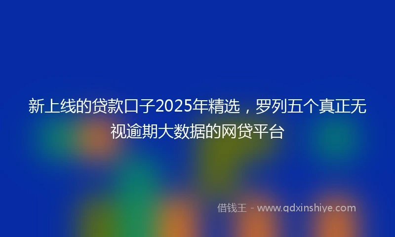 新上线的贷款口子2025年精选，罗列五个真正无视逾期大数据的网贷平台