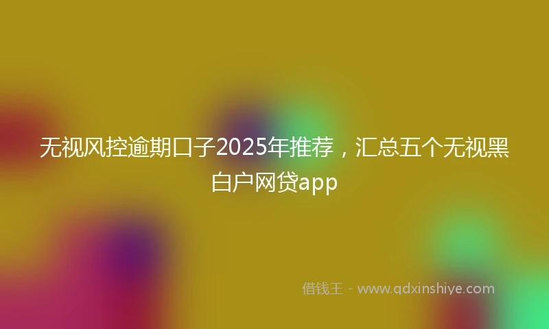 无视风控逾期口子2025年推荐，汇总五个无视黑白户网贷app