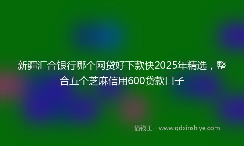 新疆汇合银行哪个网贷好下款快2025年精选，整合五个芝麻信用600贷款口子