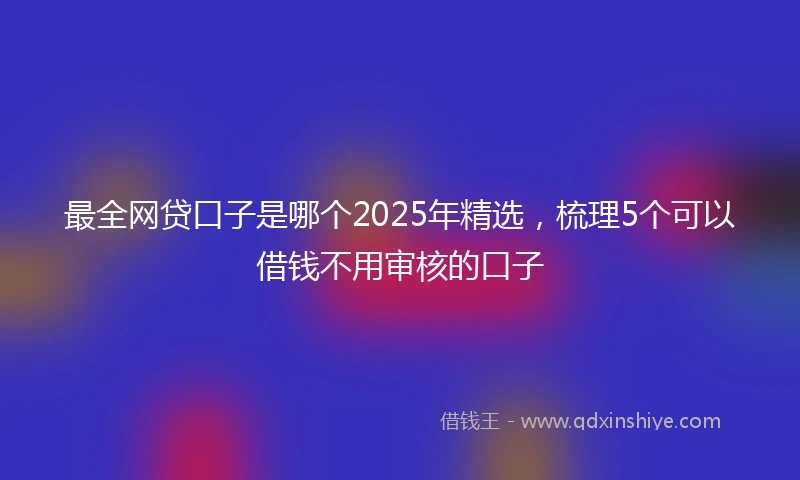 最全网贷口子是哪个2025年精选，梳理5个可以借钱不用审核的口子