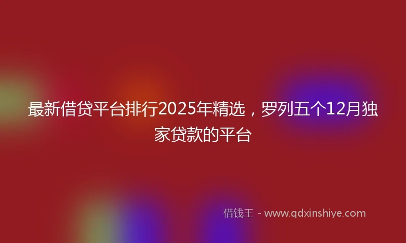 最新借贷平台排行2025年精选，罗列五个12月独家贷款的平台