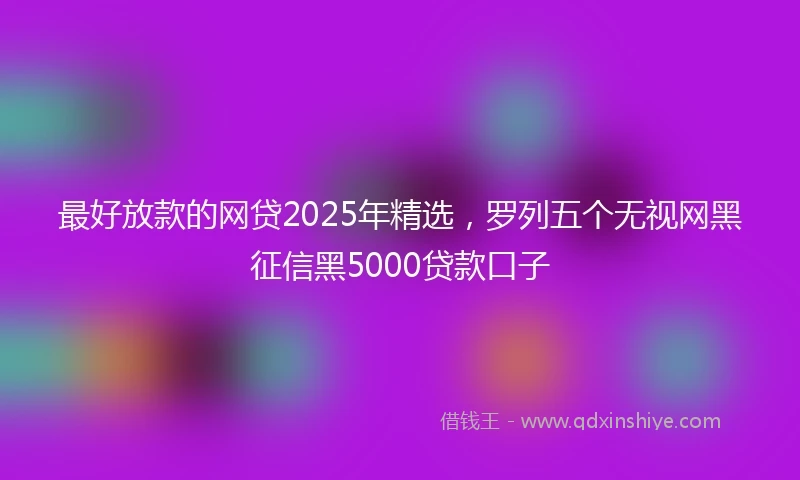 最好放款的网贷2025年精选，罗列五个无视网黑征信黑5000贷款口子