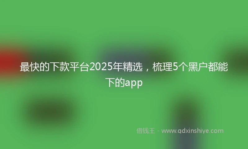 最快的下款平台2025年精选，梳理5个黑户都能下的app