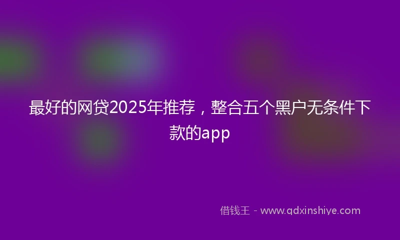 最好的网贷2025年推荐，整合五个黑户无条件下款的app