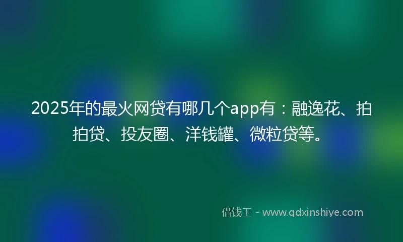 2025年的最火网贷有哪几个app有：融逸花、拍拍贷、投友圈、洋钱罐、微粒贷等。