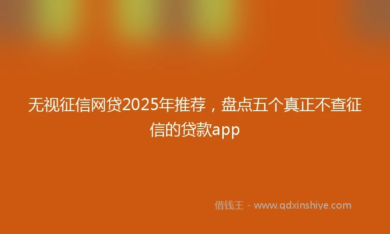 无视征信网贷2025年推荐，盘点五个真正不查征信的贷款app