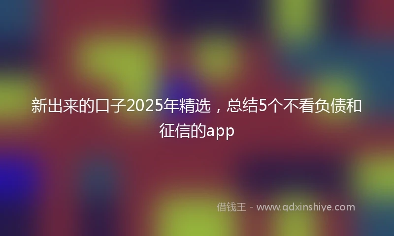 新出来的口子2025年精选，总结5个不看负债和征信的app