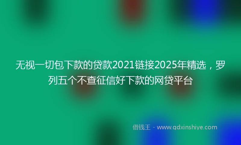 无视一切包下款的贷款2021链接2025年精选，罗列五个不查征信好下款的网贷平台