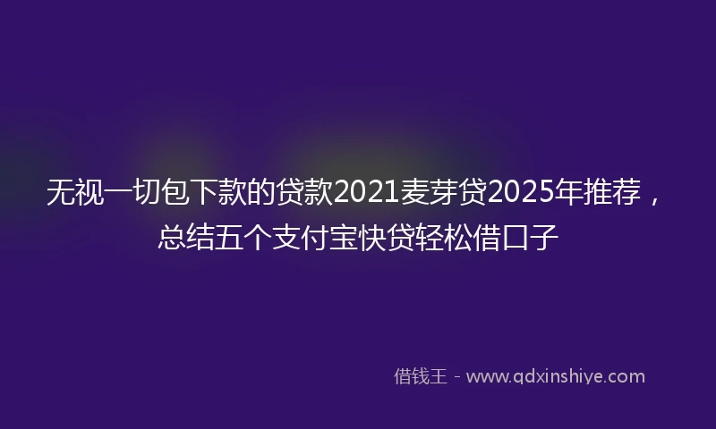 无视一切包下款的贷款2021麦芽贷2025年推荐，总结五个支付宝快贷轻松借口子