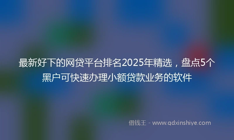 最新好下的网贷平台排名2025年精选，盘点5个黑户可快速办理小额贷款业务的软件
