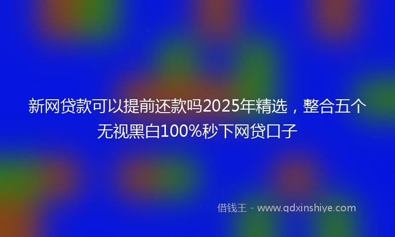 新网贷款可以提前还款吗2025年精选，整合五个无视黑白100%秒下网贷口子