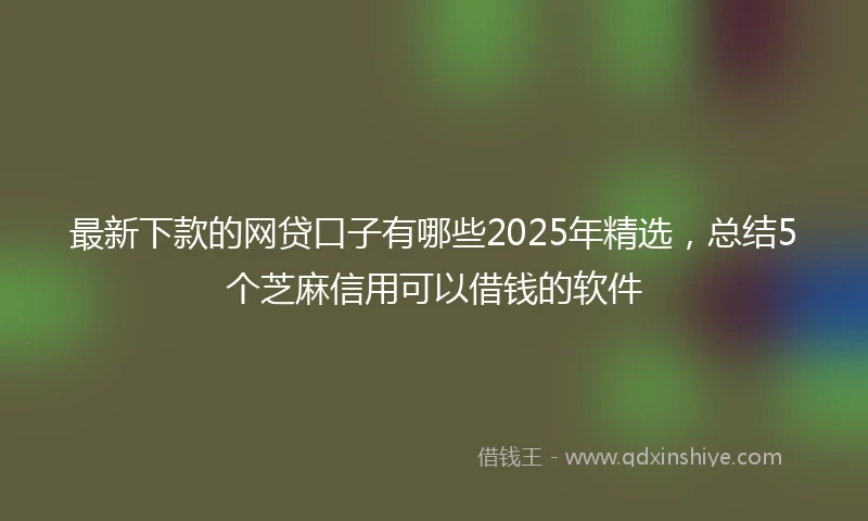 最新下款的网贷口子有哪些2025年精选，总结5个芝麻信用可以借钱的软件