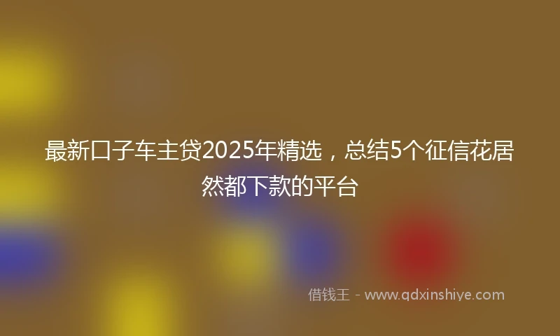 最新口子车主贷2025年精选，总结5个征信花居然都下款的平台