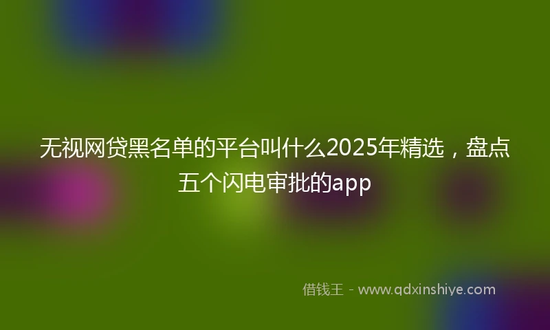 无视网贷黑名单的平台叫什么2025年精选，盘点五个闪电审批的app