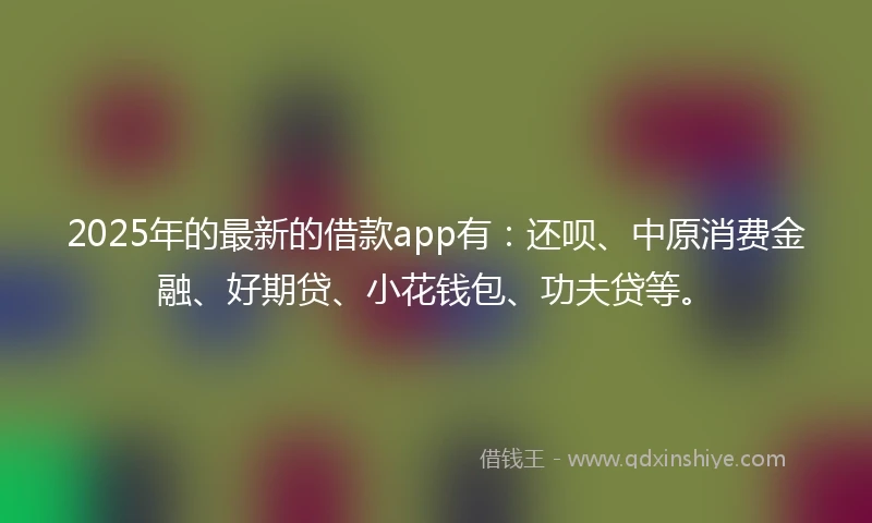 2025年的最新的借款app有：还呗、中原消费金融、好期贷、小花钱包、功夫贷等。