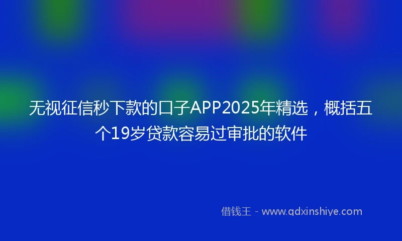 无视征信秒下款的口子APP2025年精选，概括五个19岁贷款容易过审批的软件