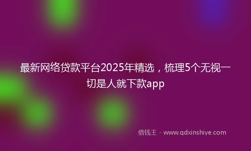 最新网络贷款平台2025年精选，梳理5个无视一切是人就下款app