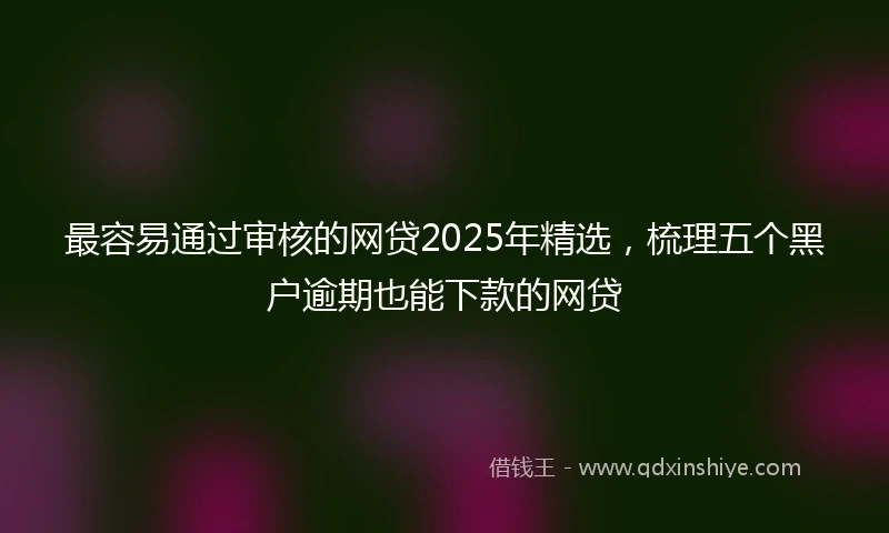 最容易通过审核的网贷2025年精选,梳理五个黑户逾期也能下款的网贷
