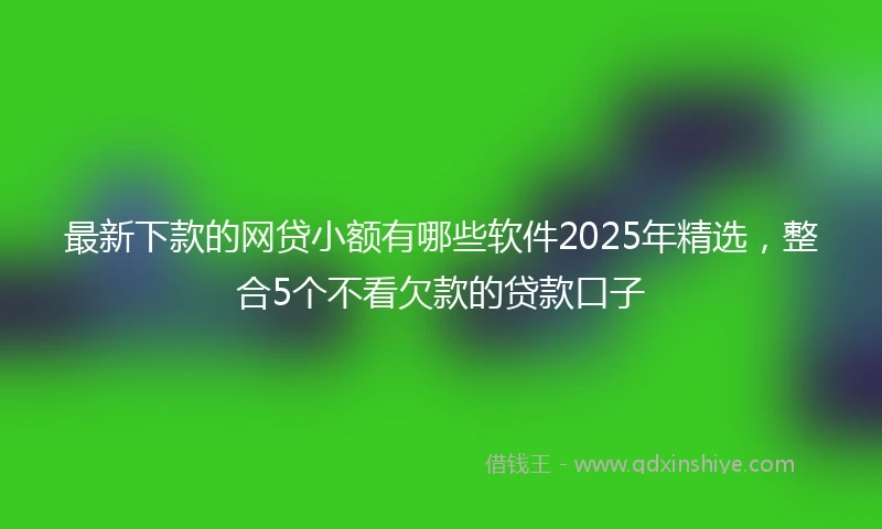 最新下款的网贷小额有哪些软件2025年精选，整合5个不看欠款的贷款口子