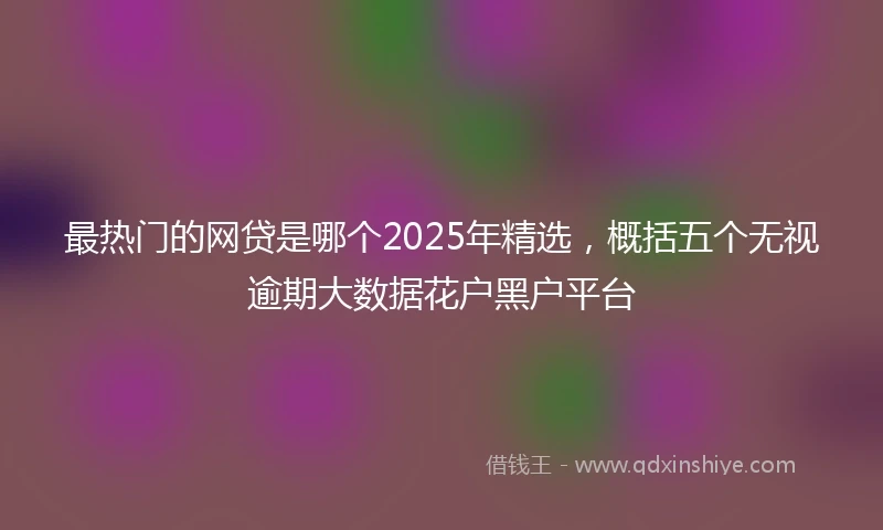 最热门的网贷是哪个2025年精选,概括五个无视逾期大数据花户黑户平台