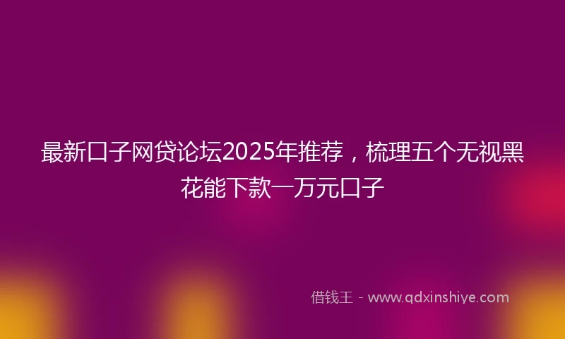 最新口子网贷论坛2025年推荐，梳理五个无视黑花能下款一万元口子