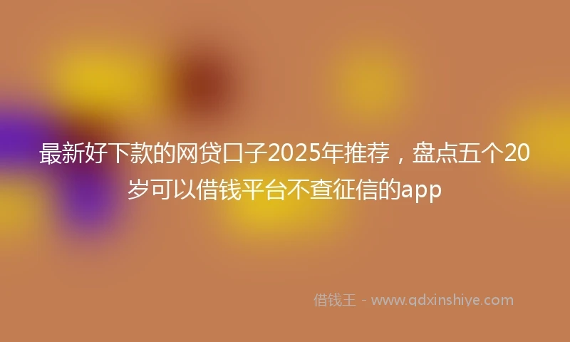 最新好下款的网贷口子2025年推荐，盘点五个20岁可以借钱平台不查征信的app