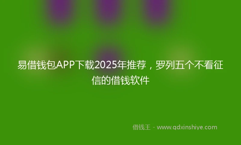 易借钱包APP下载2025年推荐，罗列五个不看征信的借钱软件