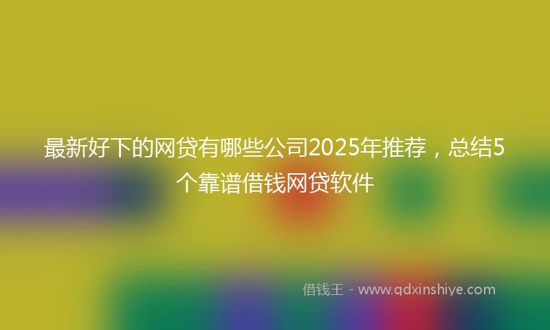 最新好下的网贷有哪些公司2025年推荐，总结5个靠谱借钱网贷软件