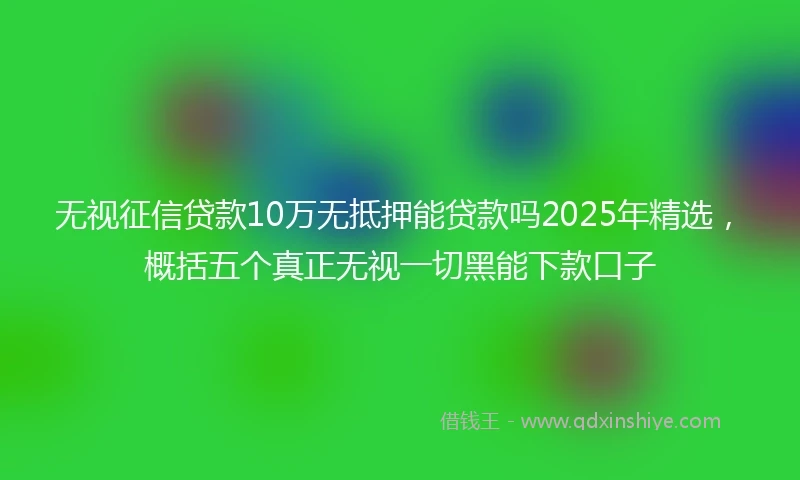 无视征信贷款10万无抵押能贷款吗2025年精选，概括五个真正无视一切黑能下款口子