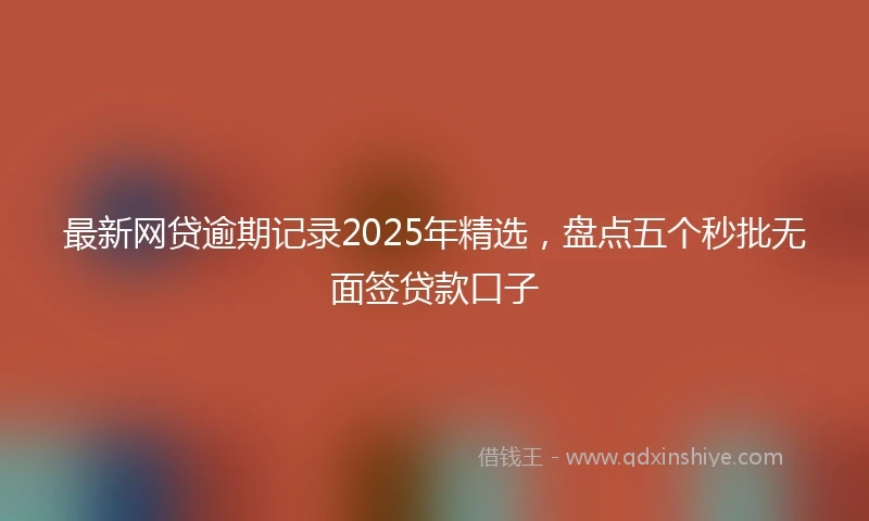 最新网贷逾期记录2025年精选，盘点五个秒批无面签贷款口子