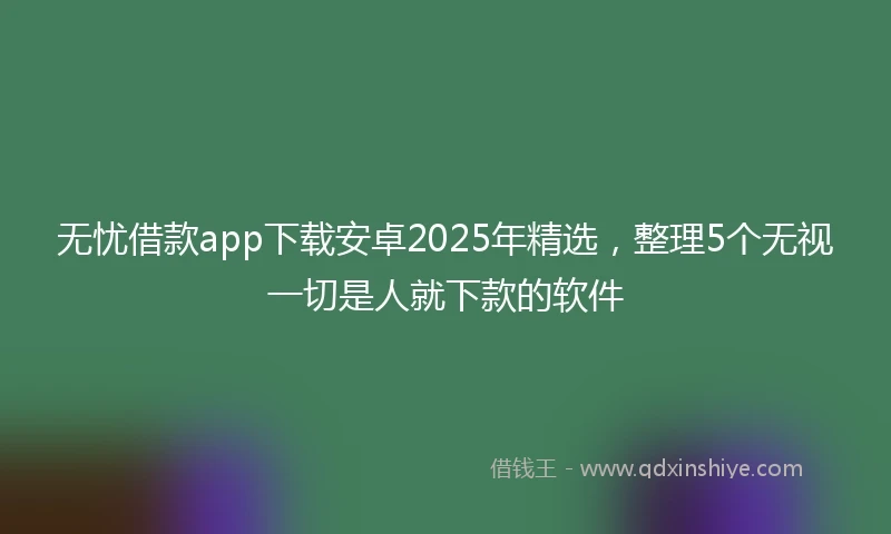 无忧借款app下载安卓2025年精选，整理5个无视一切是人就下款的软件