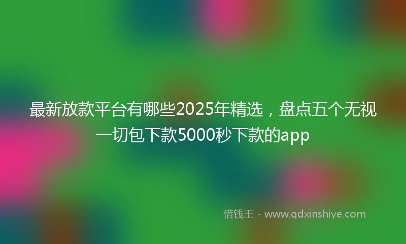 最新放款平台有哪些2025年精选，盘点五个无视一切包下款5000秒下款的app
