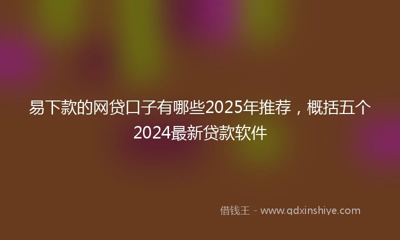 易下款的网贷口子有哪些2025年推荐，概括五个2024最新贷款软件