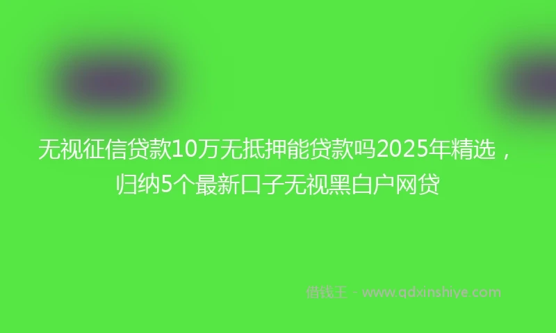 无视征信贷款10万无抵押能贷款吗2025年精选，归纳5个最新口子无视黑白户网贷