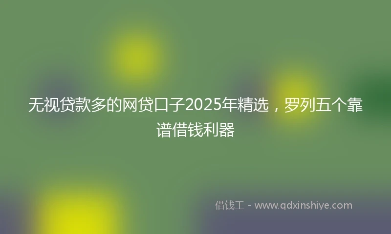 无视贷款多的网贷口子2025年精选，罗列五个靠谱借钱利器