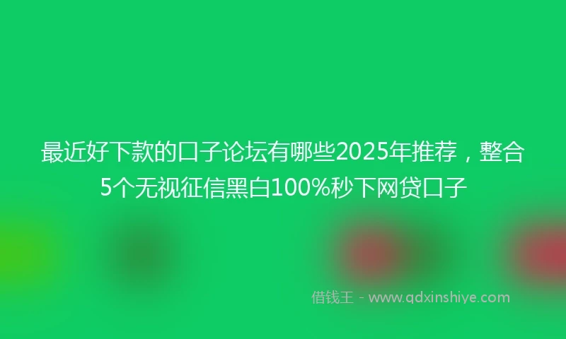 最近好下款的口子论坛有哪些2025年推荐，整合5个无视征信黑白100%秒下网贷口子